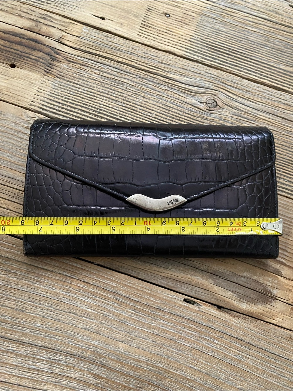 Vintage Ralph Lauren Alligator Embossed Wallet with Sterling Silver Detail. - Picture 10 of 13